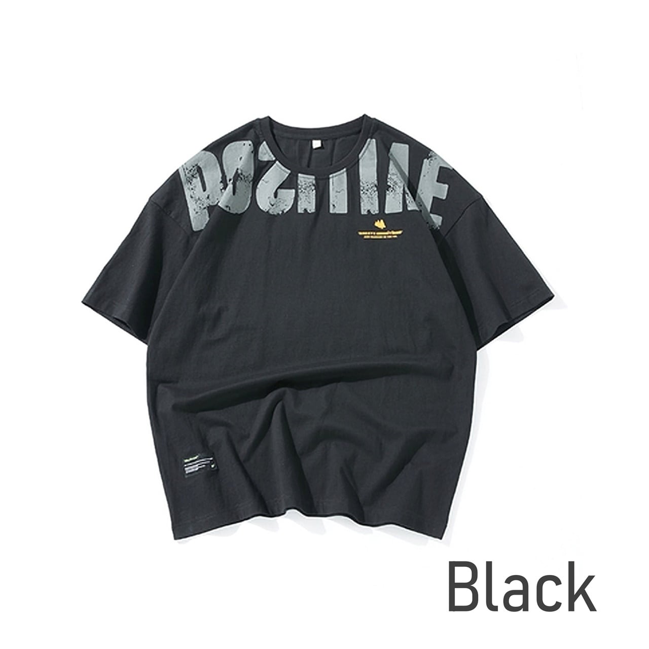 ラウンドネックプリントTシャツ HL1553