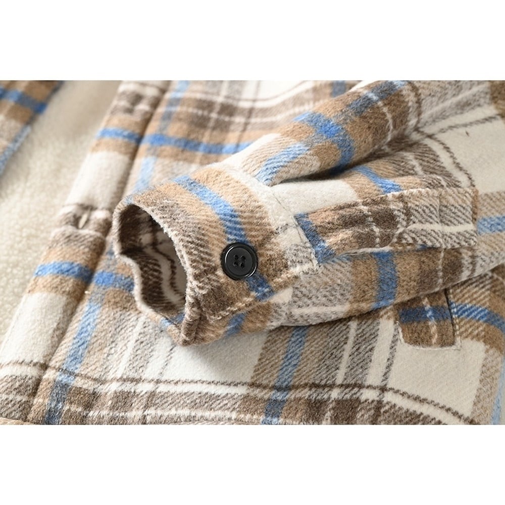 Fleece lining check shirt HL2318