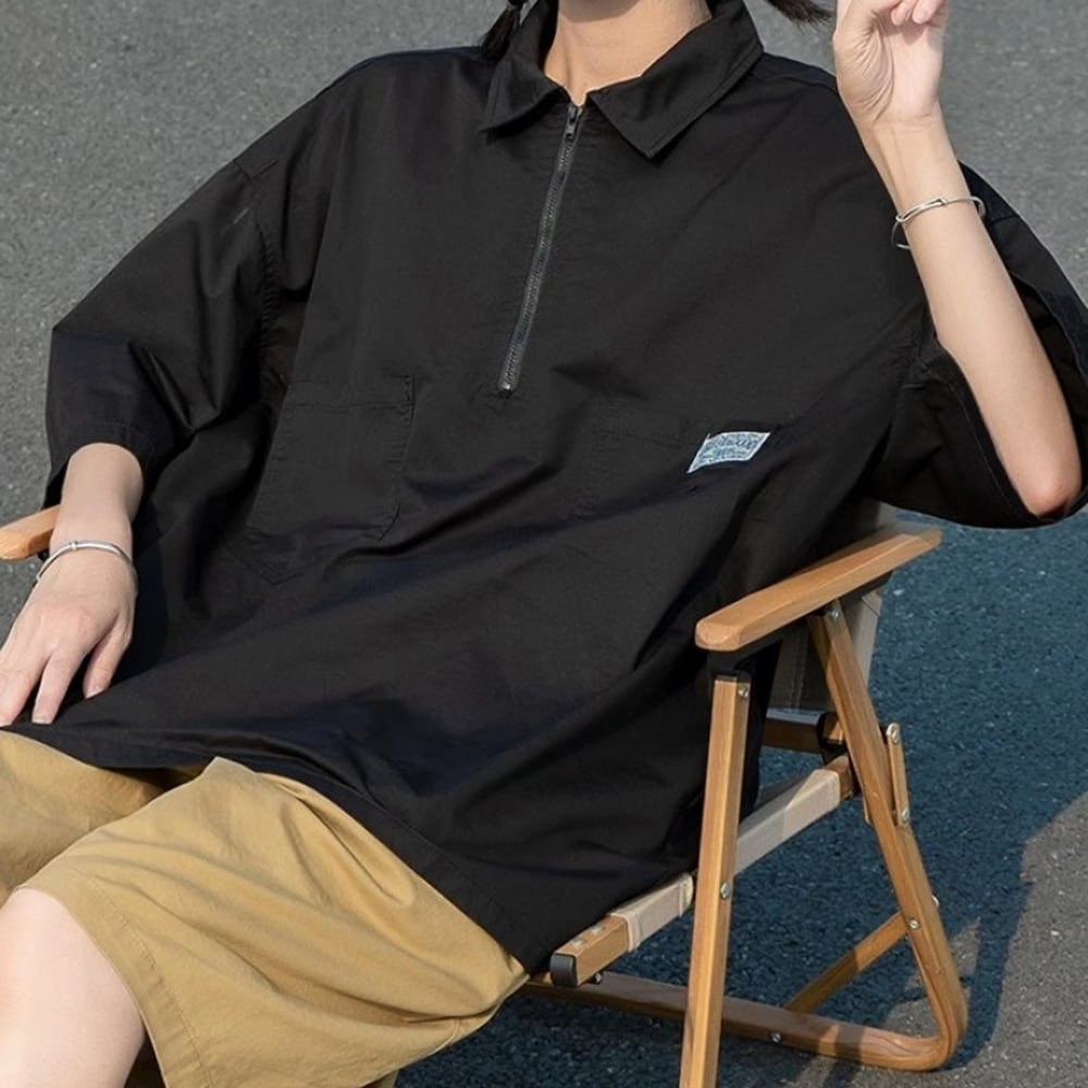 Oversized half zip tops HL2433