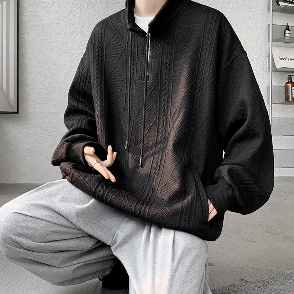 Half zip stand collar tops HL2293