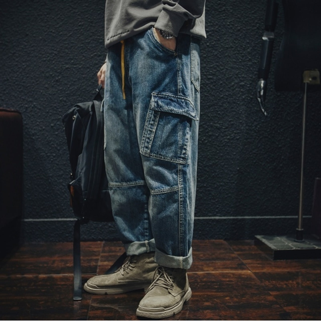 Washed denim jeans HL1538