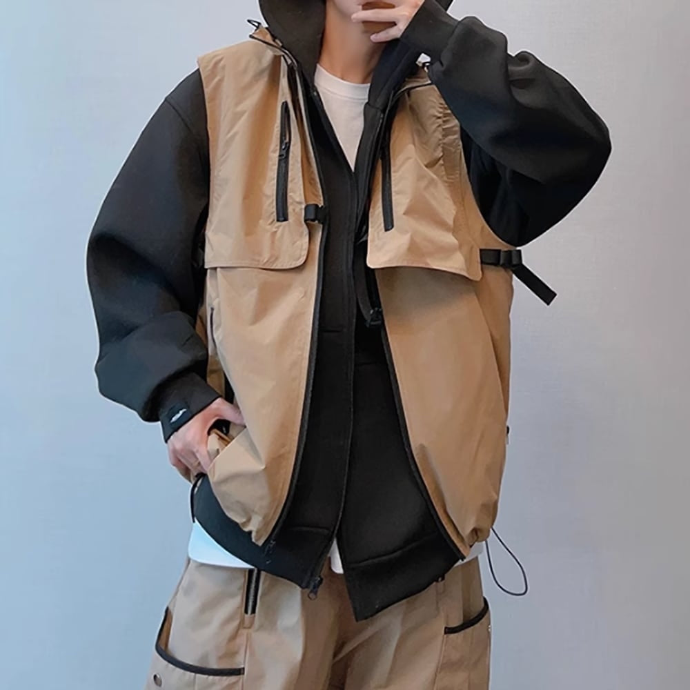 Multi-pocket casual vest HL2434