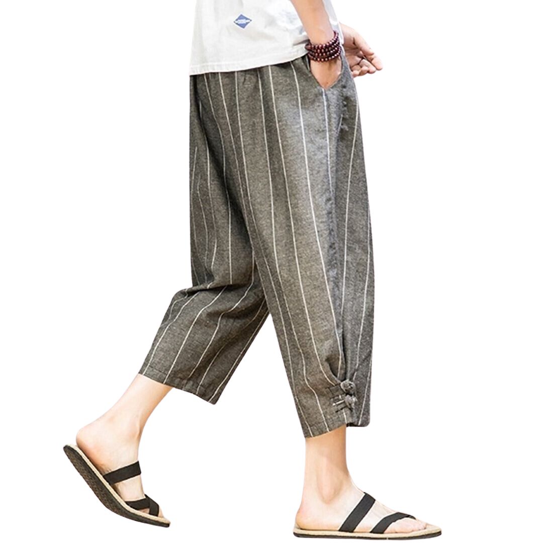 クロップド丈ストライプパンツ HL1752