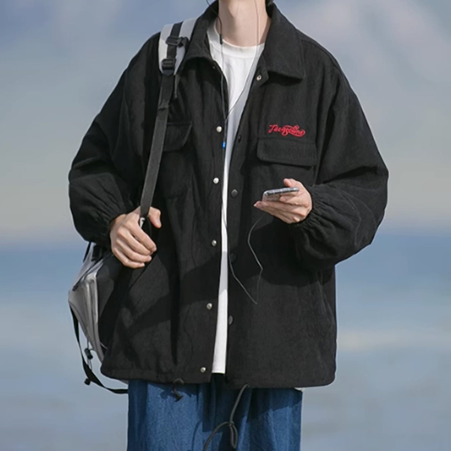 Corduroy loose jacket HL1848
