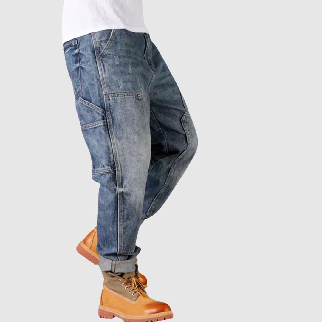 Washed Denim Straight Jeans HL1970