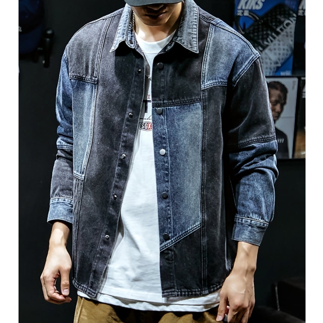 Patchwork Denim Shirt HL1940