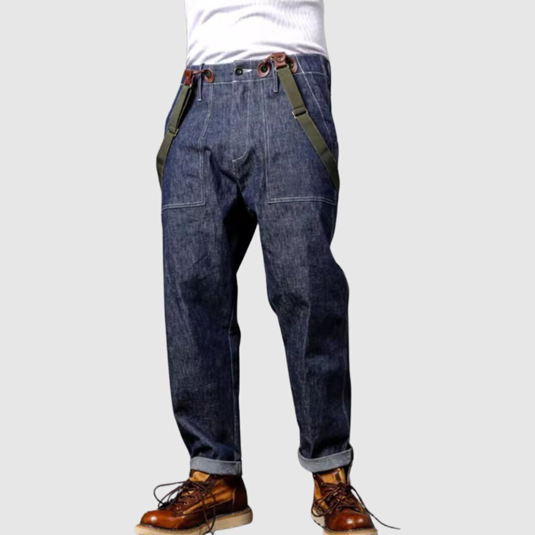 サスペンダー付きデニムパンツ HL1973