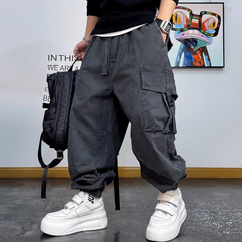 Multi-pocket loose pants HL2436