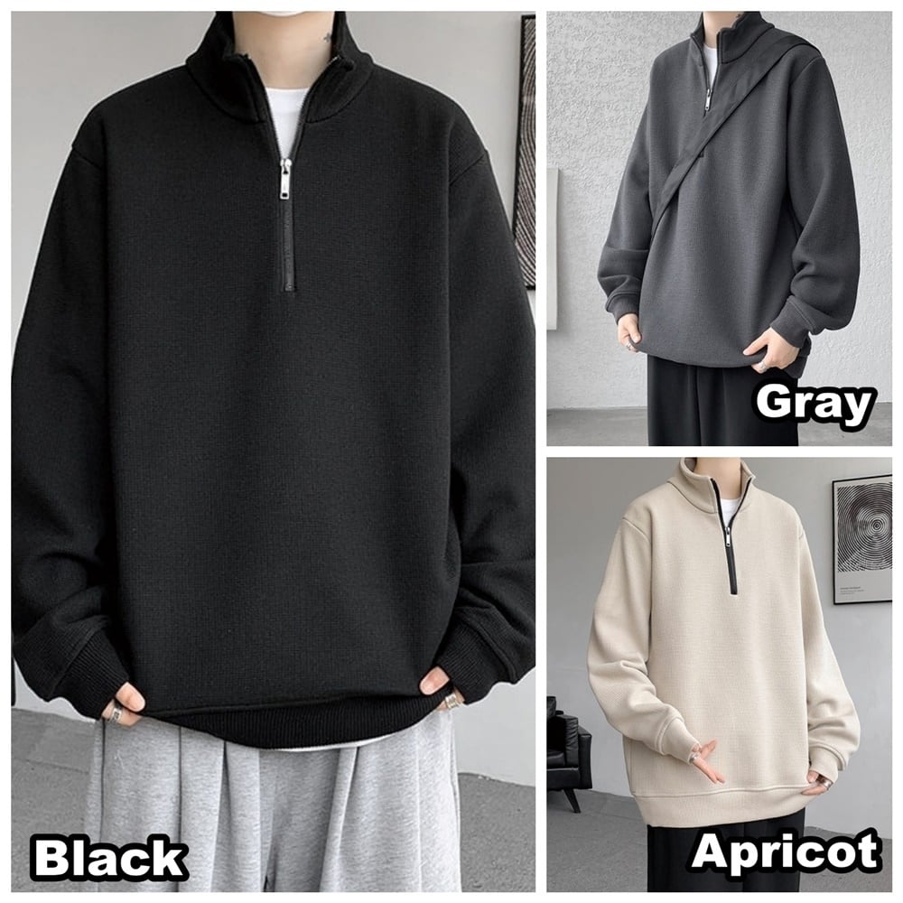 Stand collar half zip tops HL2319