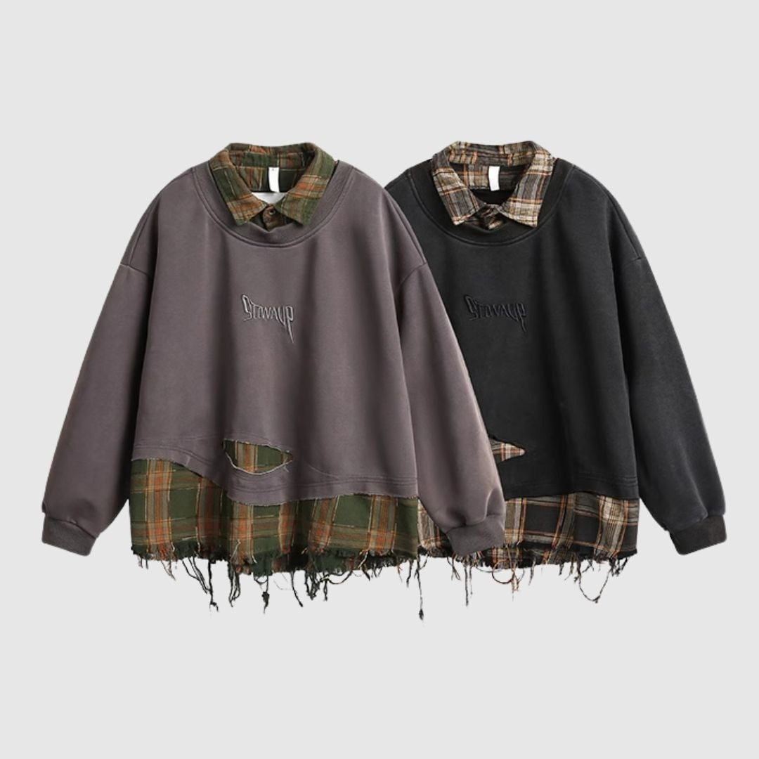 Faux layered damage tops HL2422