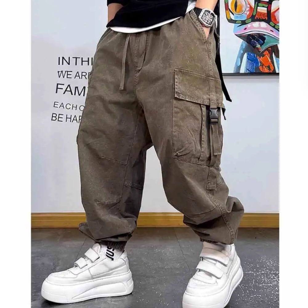 Multi-pocket loose pants HL2436