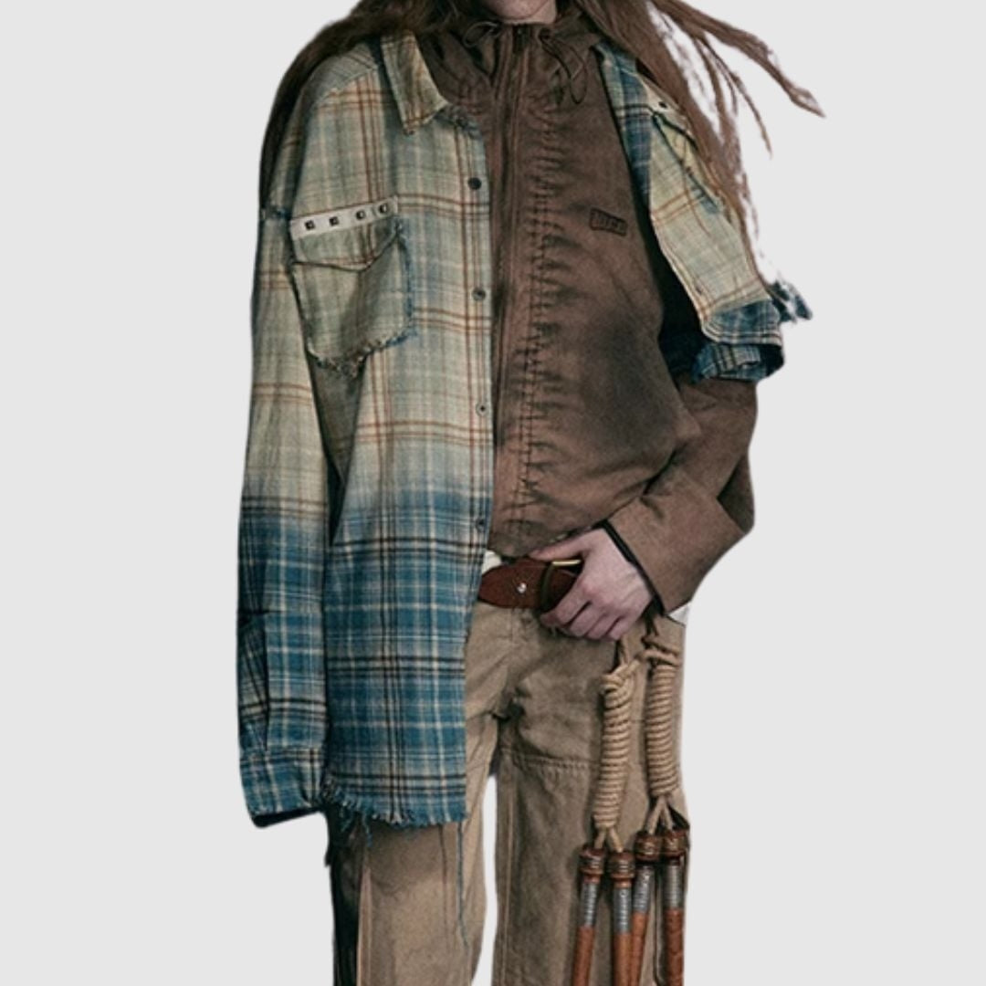 Gradient check shirt HL2415