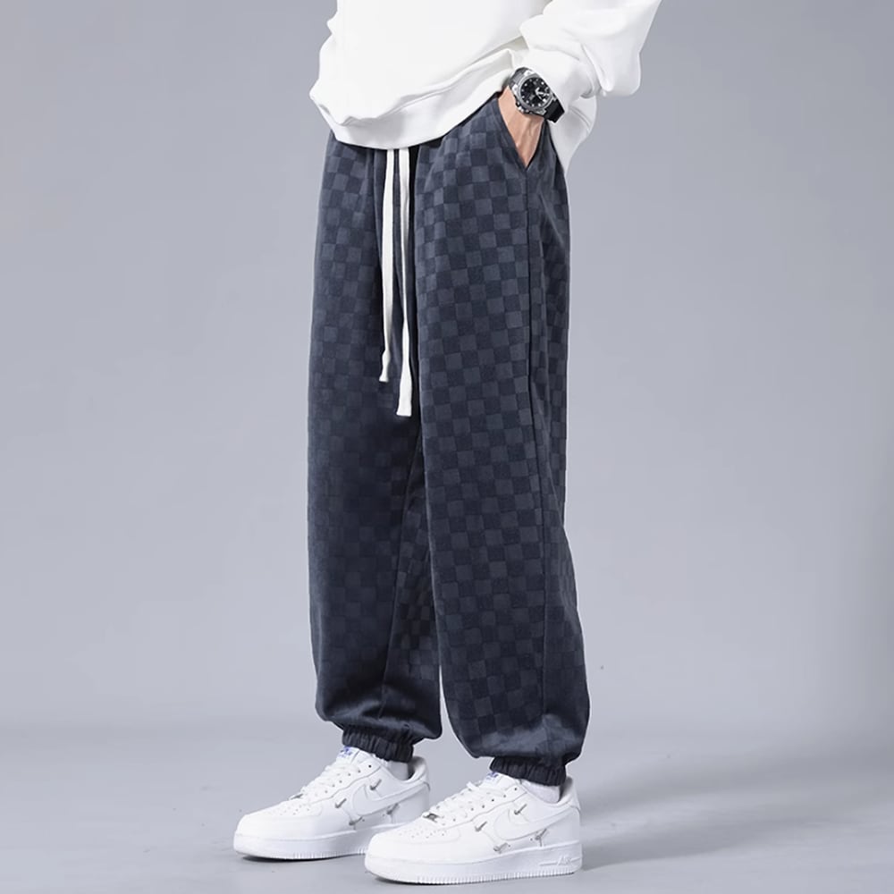 Block check sweat pants HL2296
