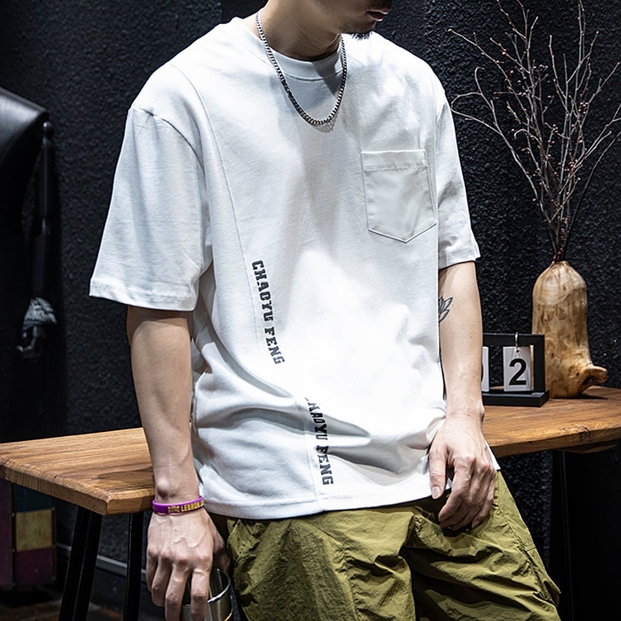Round Neck Casual T-Shirt HL1725