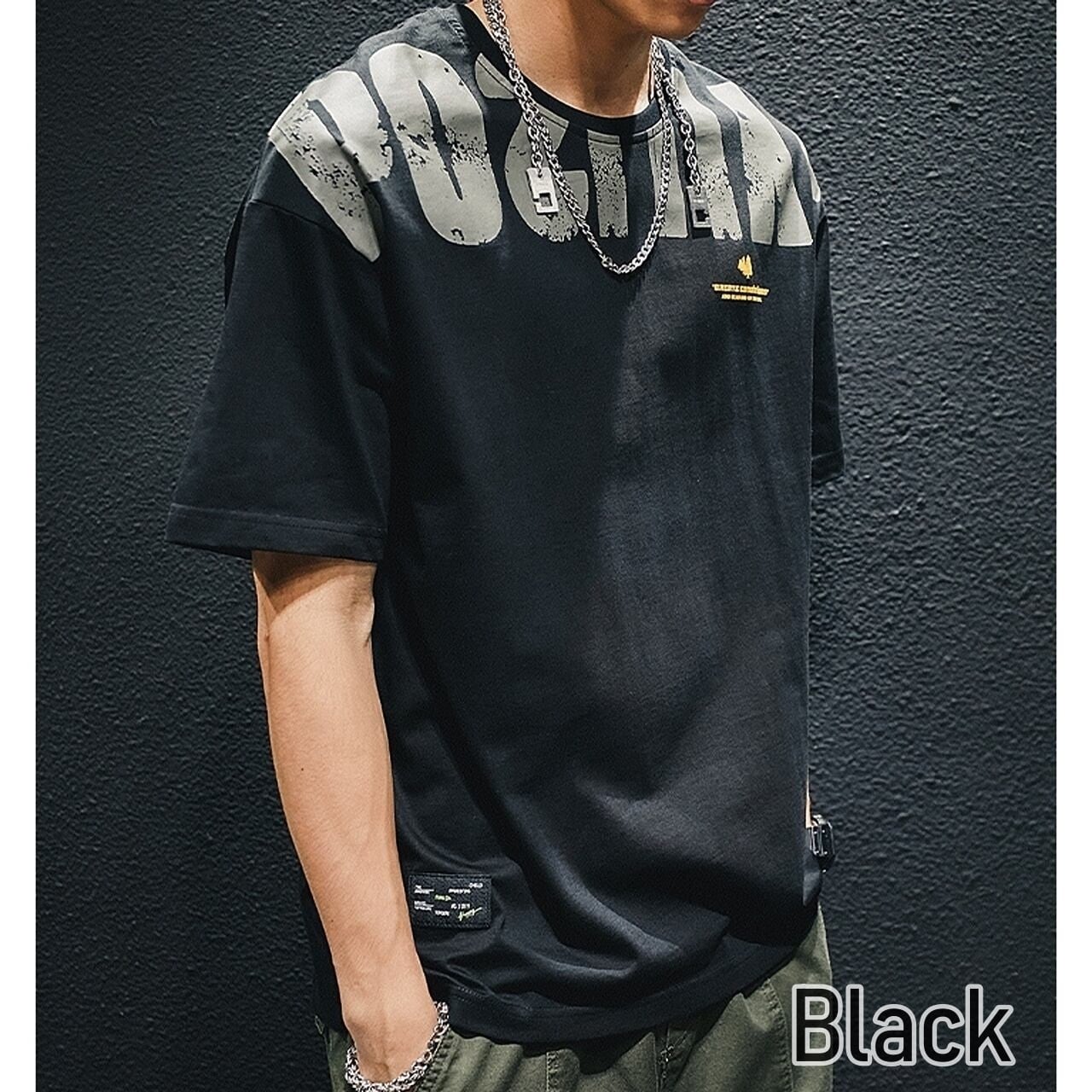 ラウンドネックプリントTシャツ HL1553
