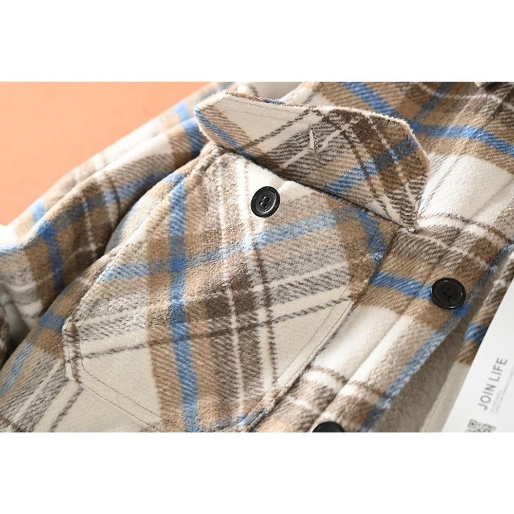 Fleece lining check shirt HL2318
