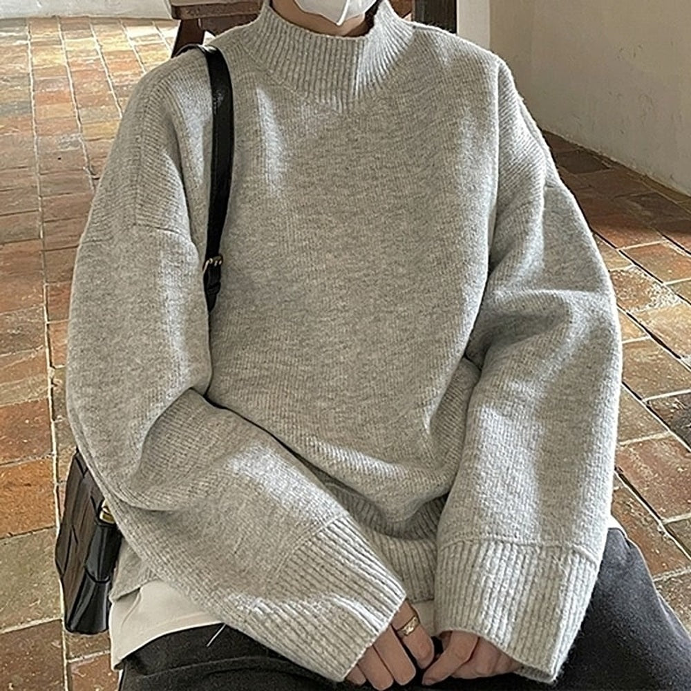 Middle neck knit tops HL2207