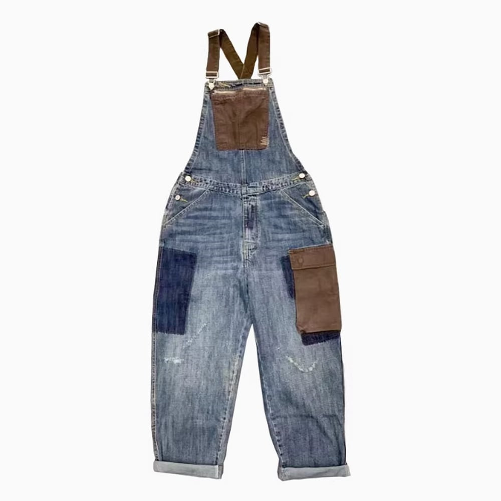 Multi-pocket denim overalls HL2445