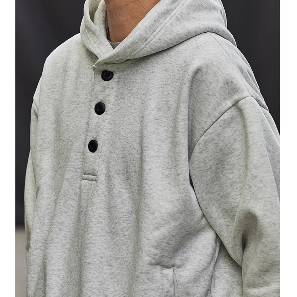Henley neck hoodie HL2399