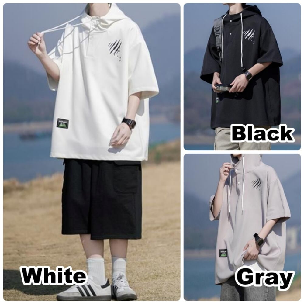 Pullover short sleeve hoodie HL2558