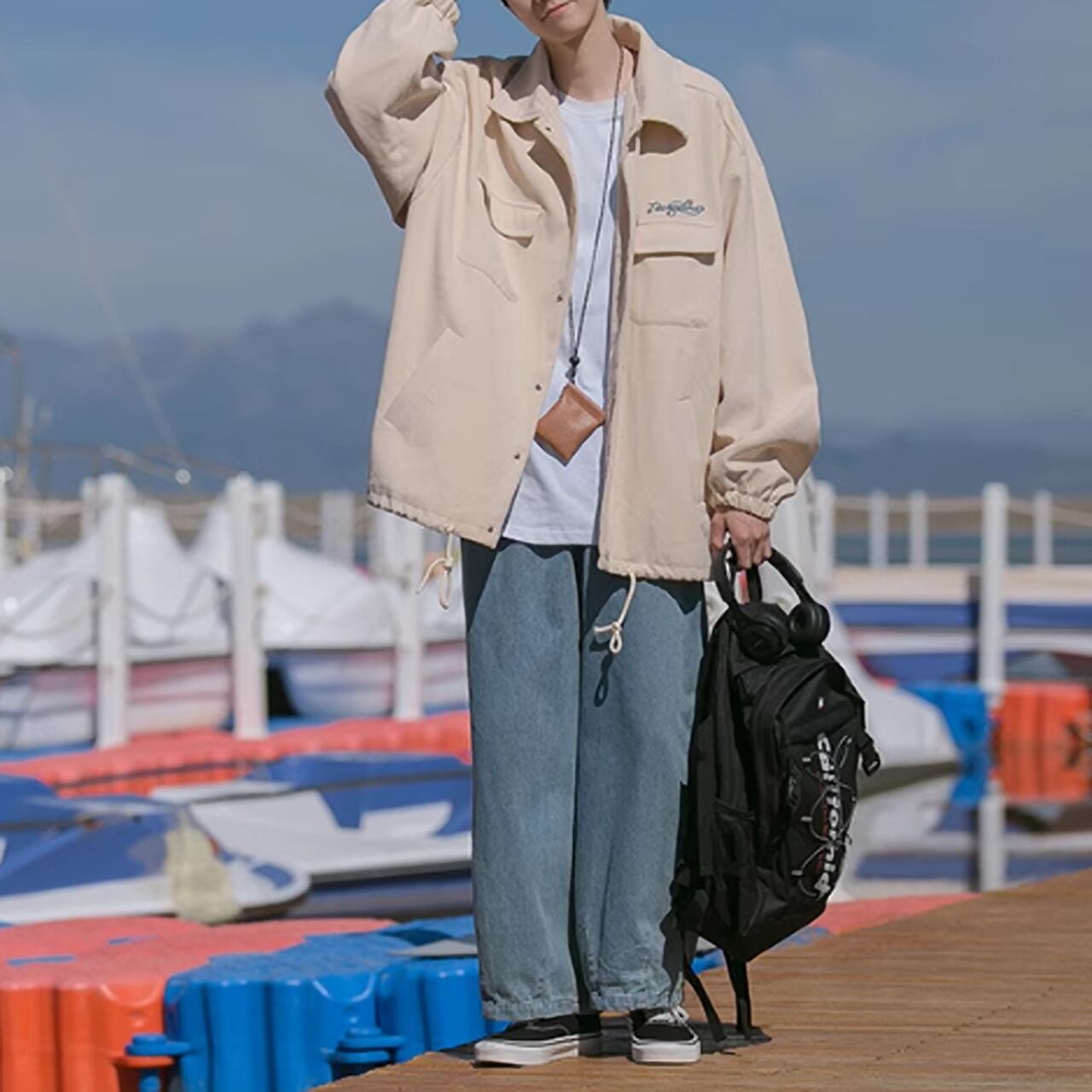 Corduroy loose jacket HL1848