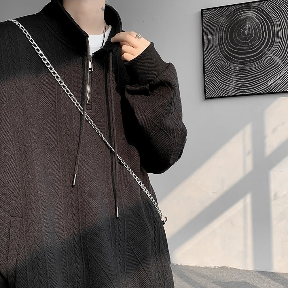 Half zip stand collar tops HL2293
