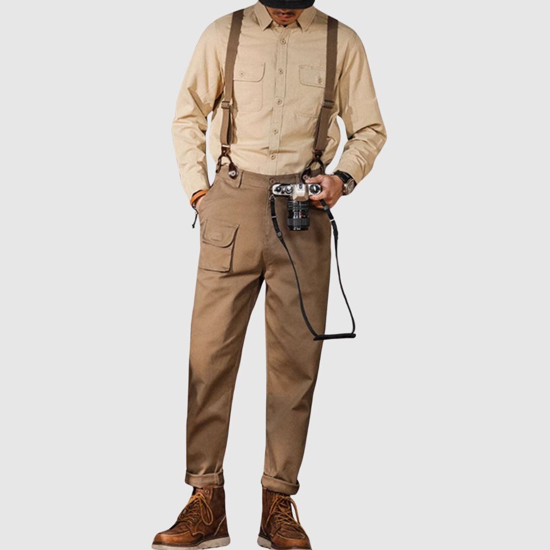 サスペンダー付きスマートパンツ HL1975
