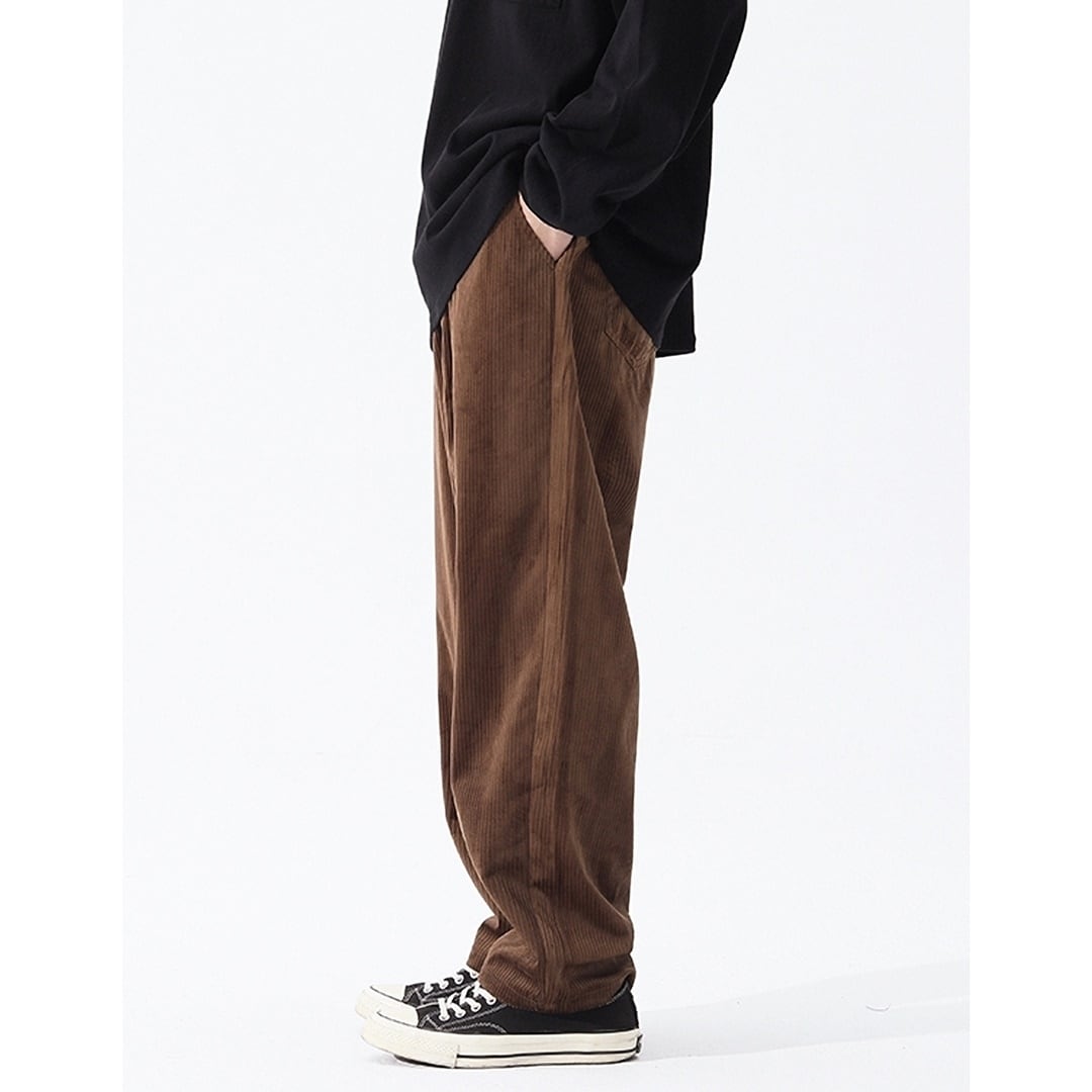 裏起毛ワイドレッグコーデュロイパンツ HL1967