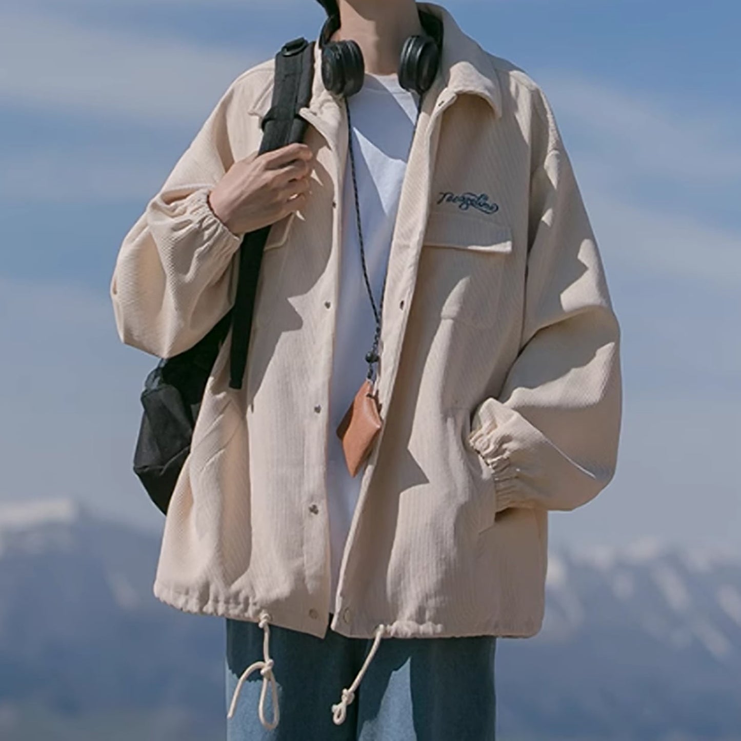 Corduroy loose jacket HL1848