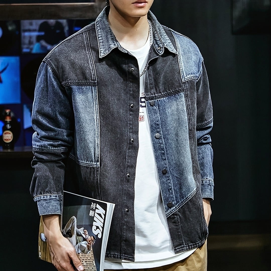 Patchwork Denim Shirt HL1940