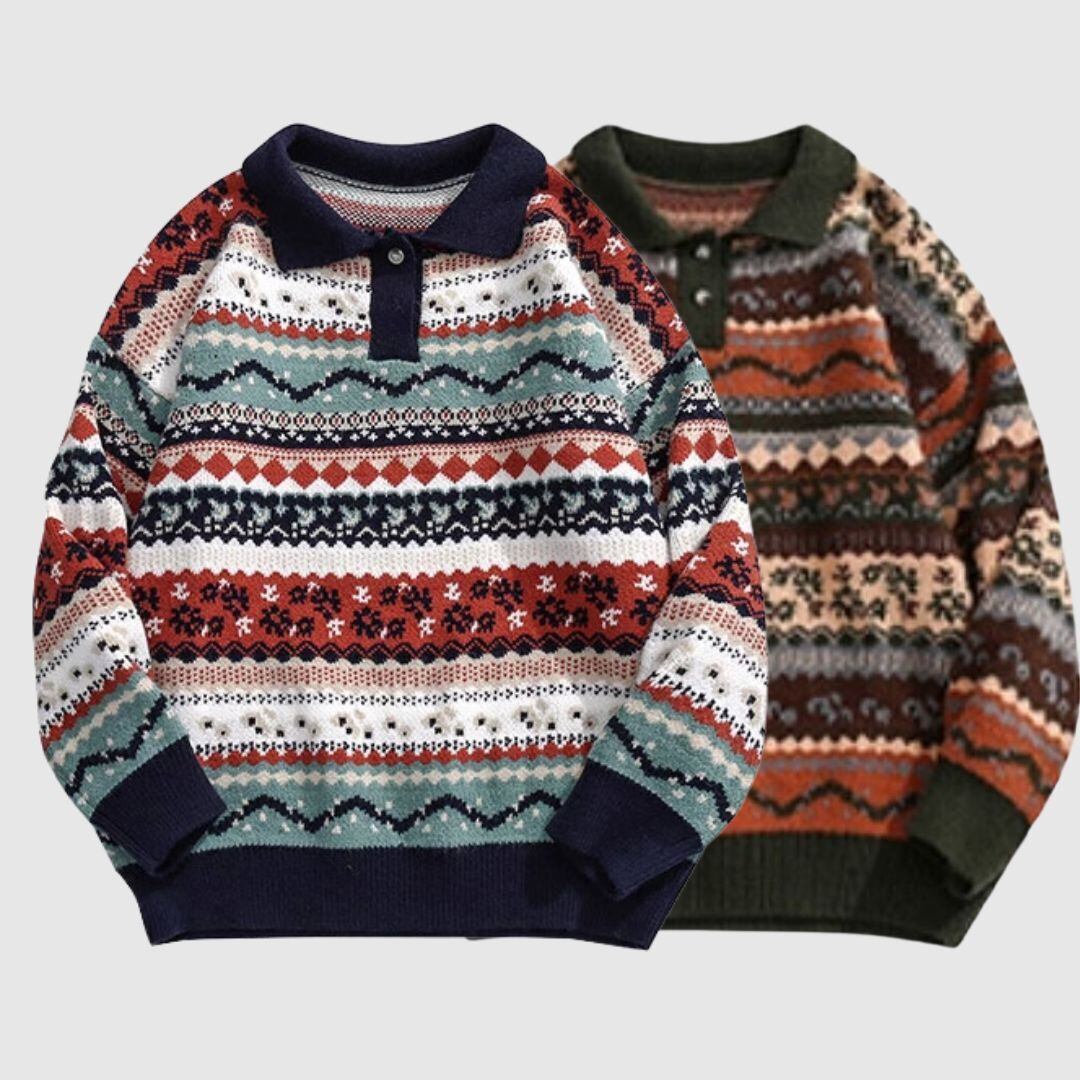 Ethnic Polo Knit Top HL1960