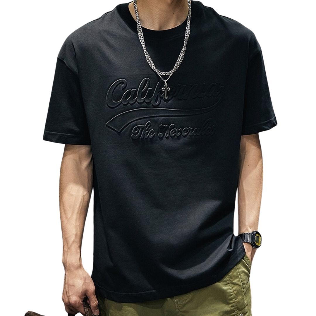 T-shirt with embossed logo design HL1554