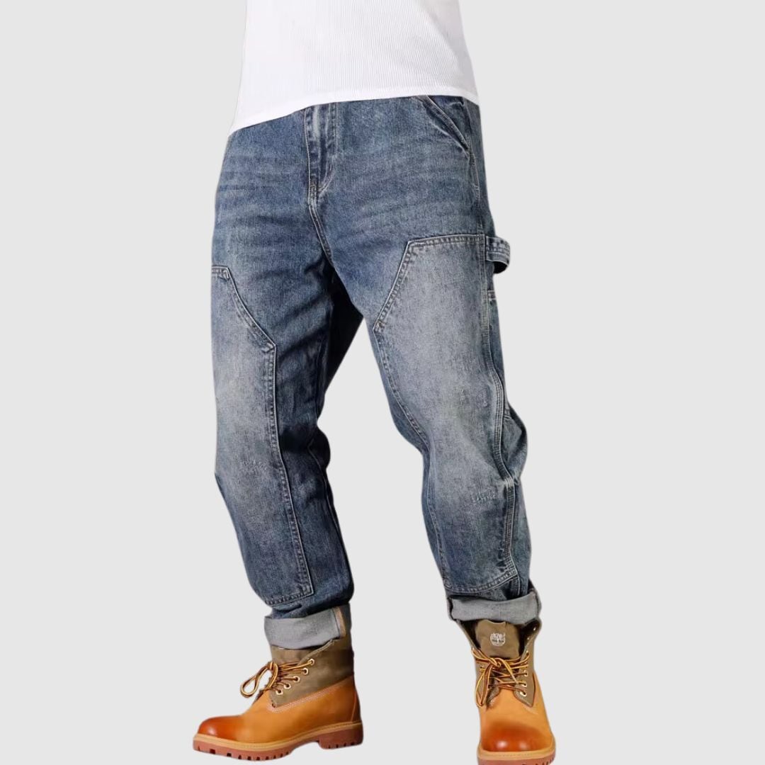Washed Denim Straight Jeans HL1970