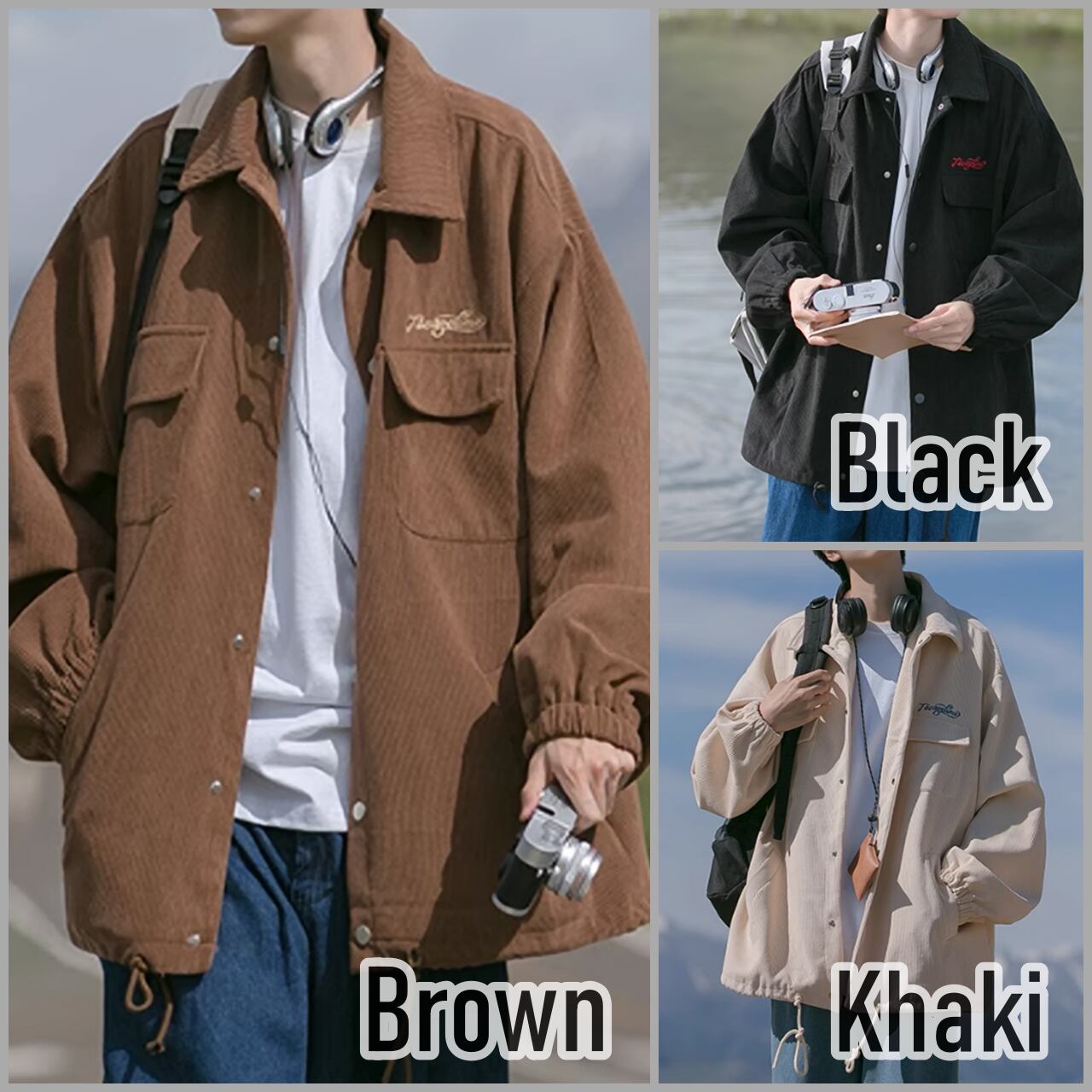 Corduroy loose jacket HL1848