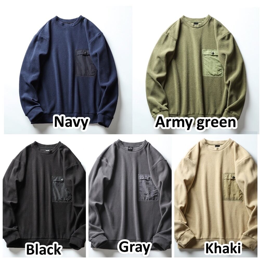 Crew neck fleece tops HL2314