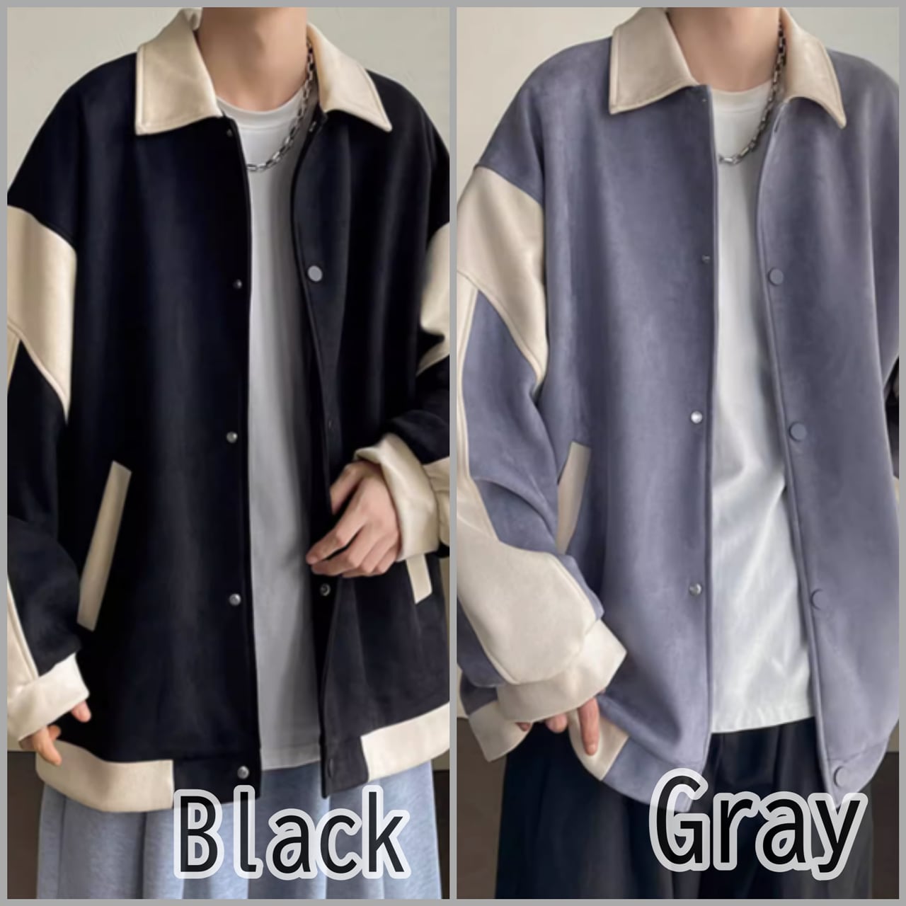 Bicolor suede jacket HL1849