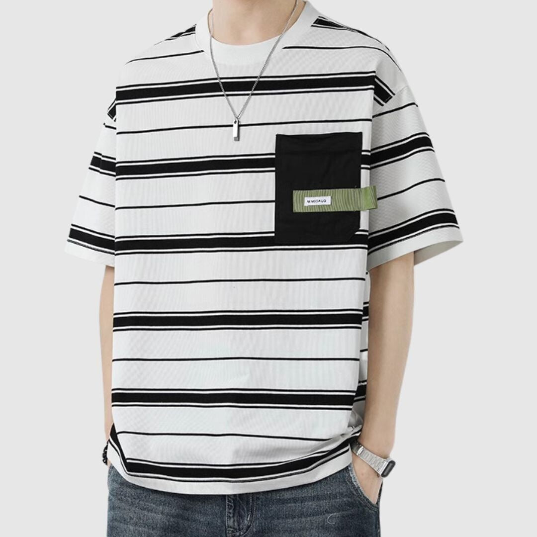 Round Neck Striped T-shirt HL2039