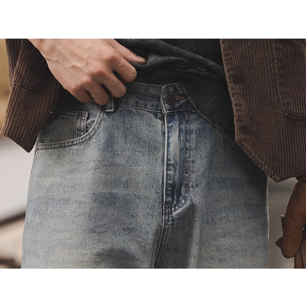 Loose straight retro denim jeans HL2390