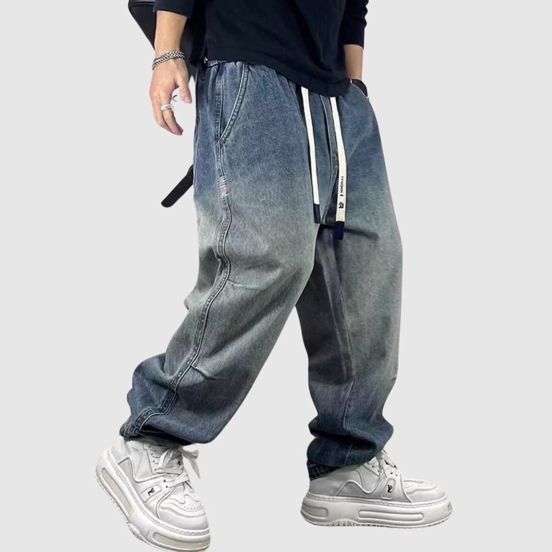 Loose washed denim pants HL2261