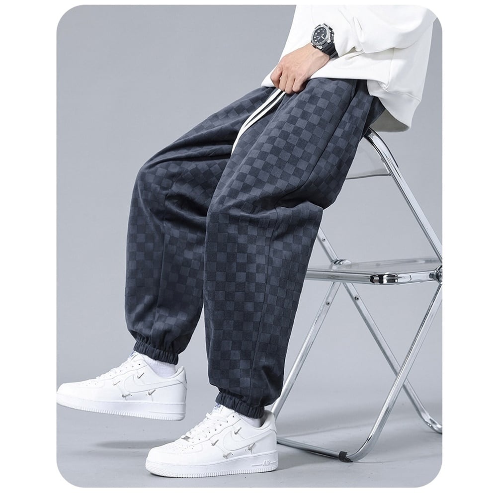 Block check sweat pants HL2296