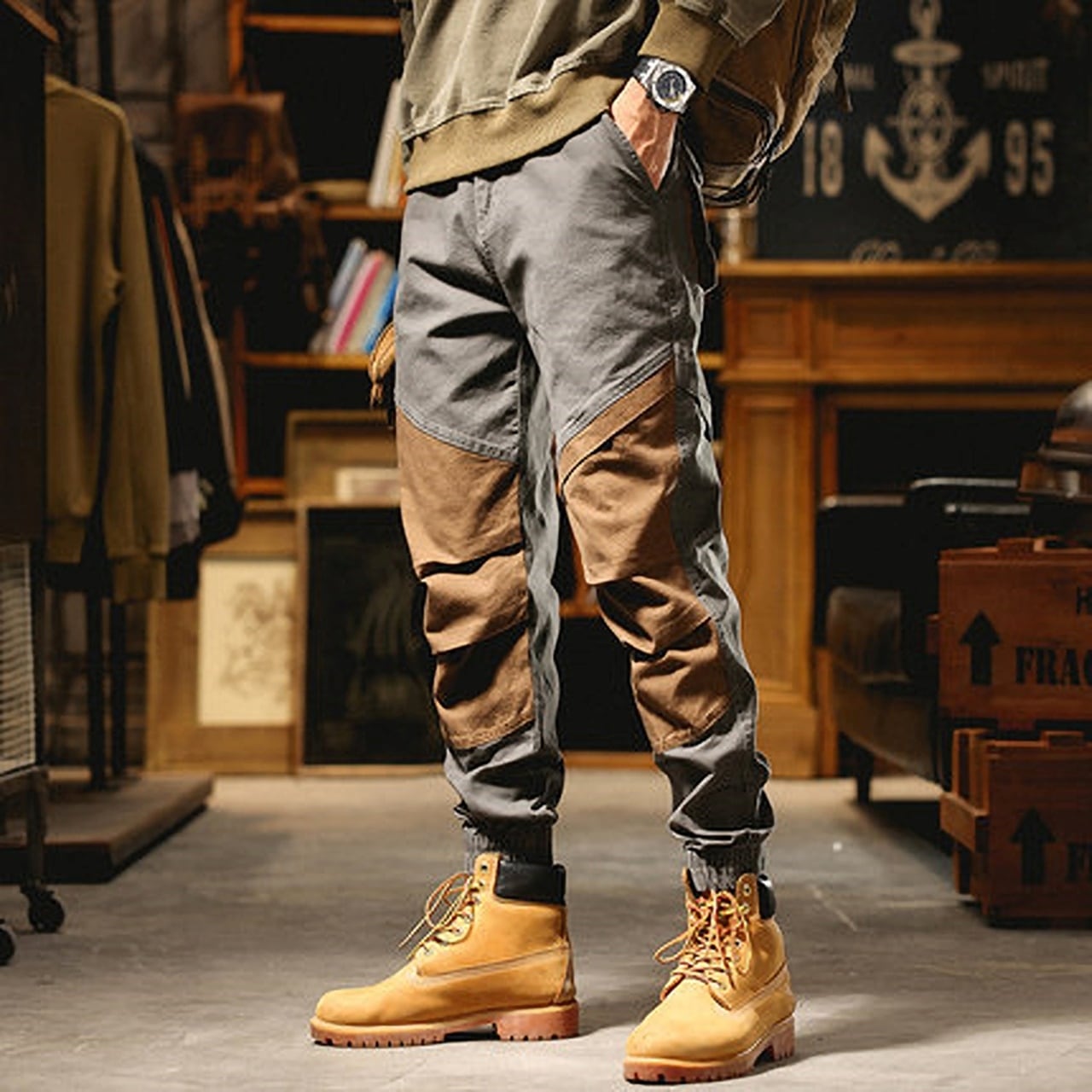Contrast Color Jogger Pants HL1601