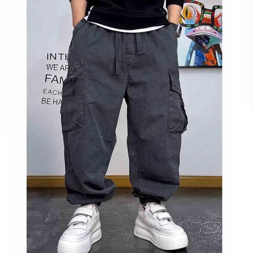 Multi-pocket loose pants HL2436