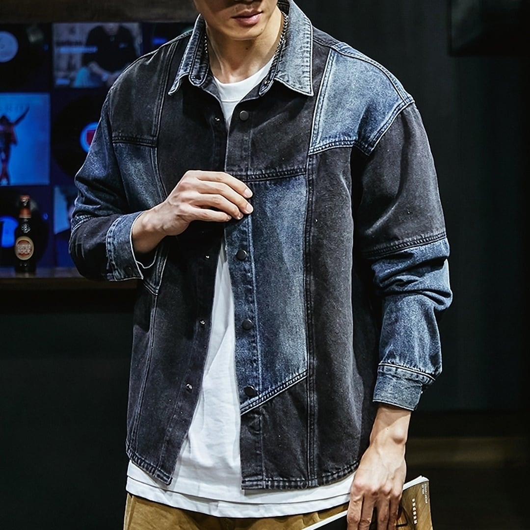 Patchwork Denim Shirt HL1940