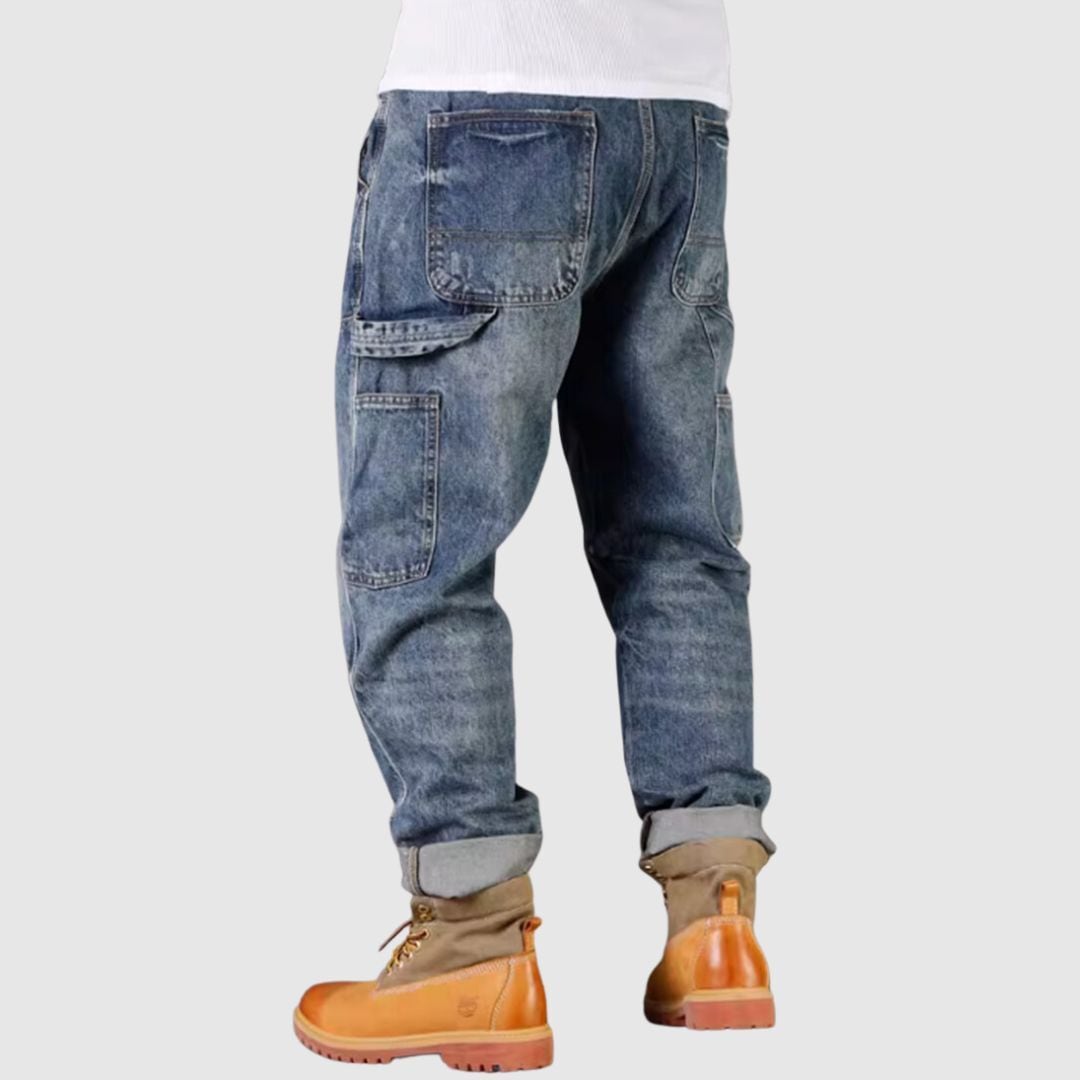 Washed Denim Straight Jeans HL1970