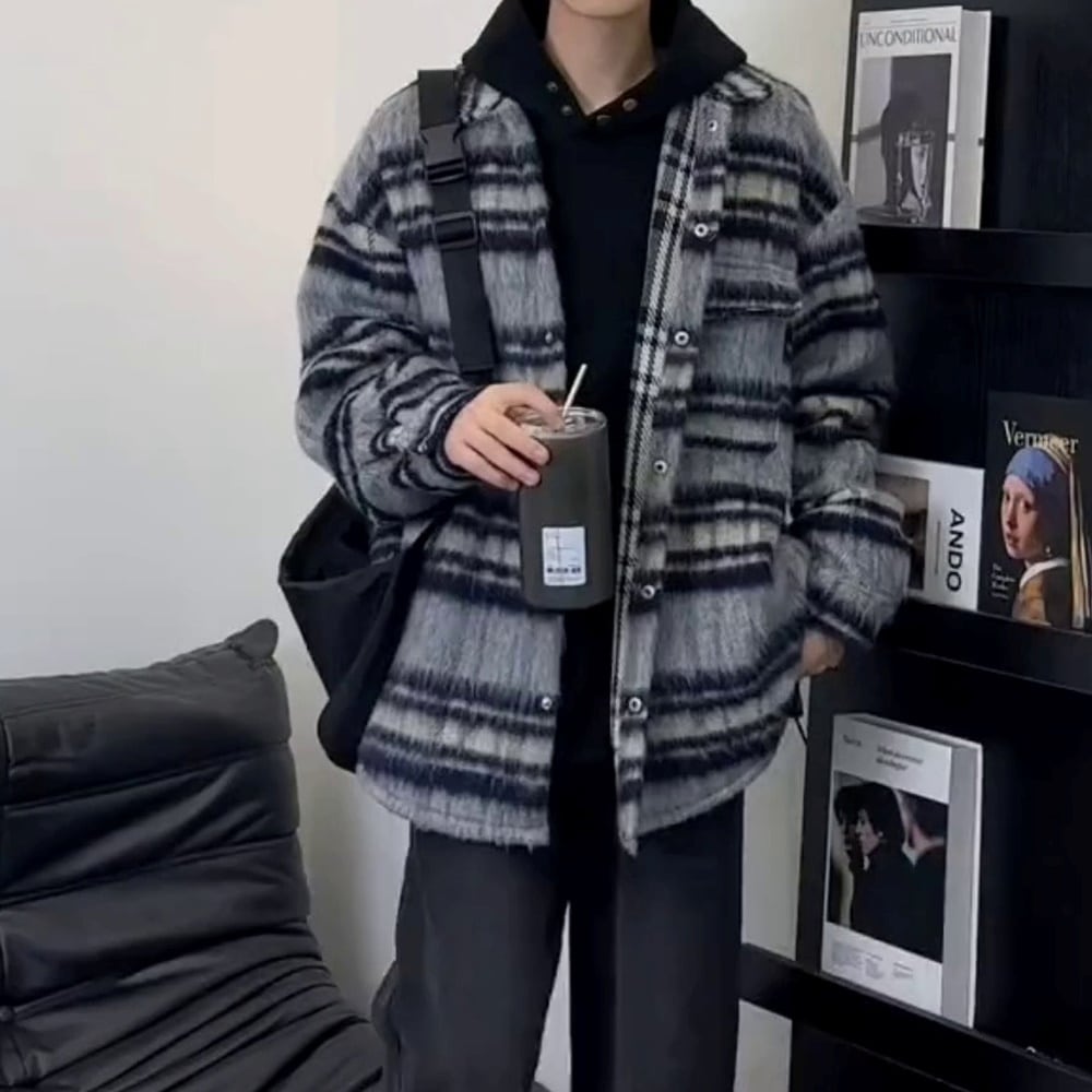 Plaid shirt jacket HL2302