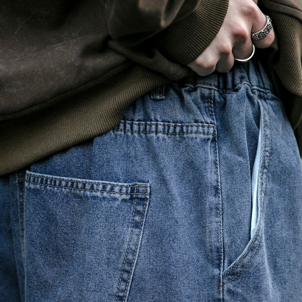 Wide leg casual denim pants HL2373