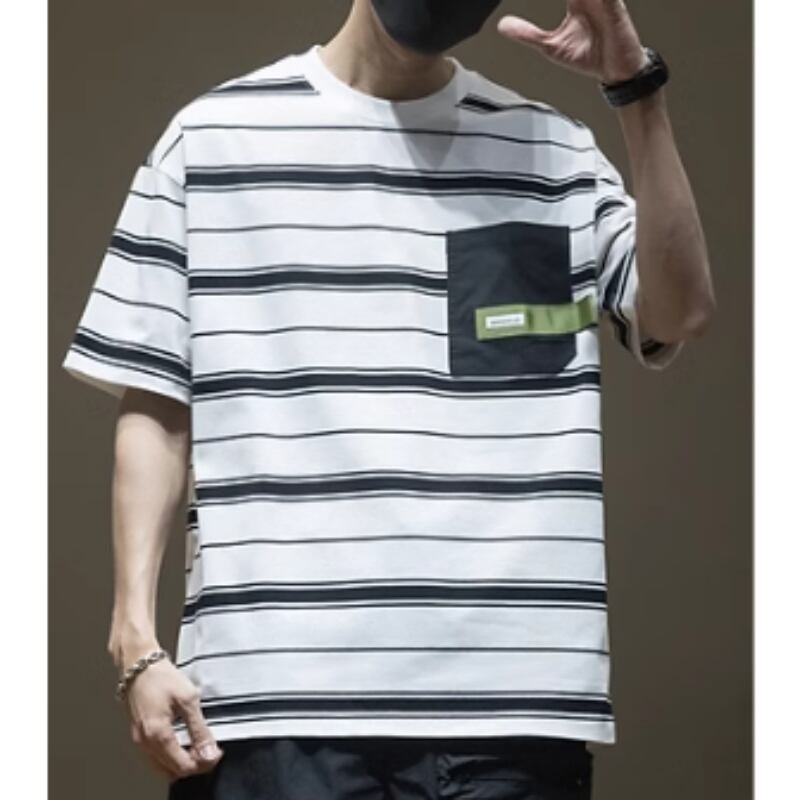 Round Neck Striped T-shirt HL2039