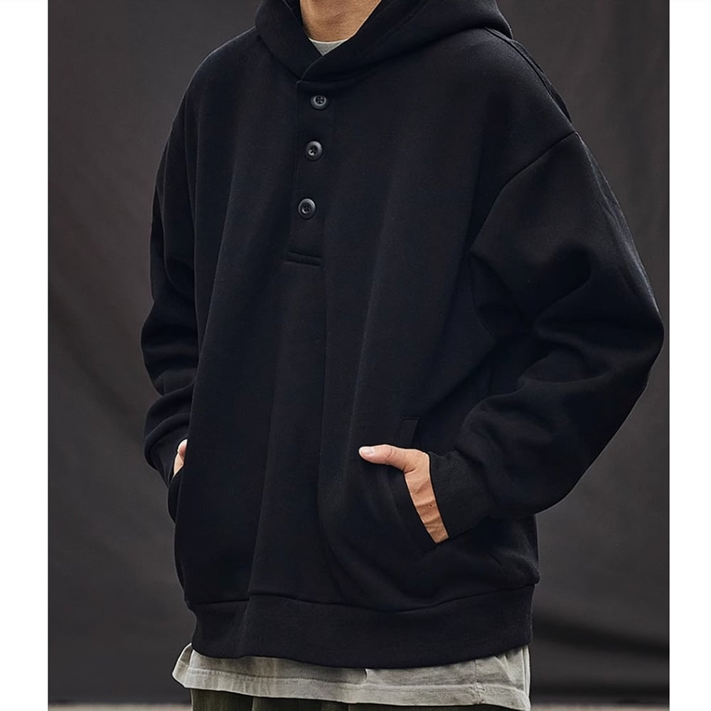 Henley neck hoodie HL2399