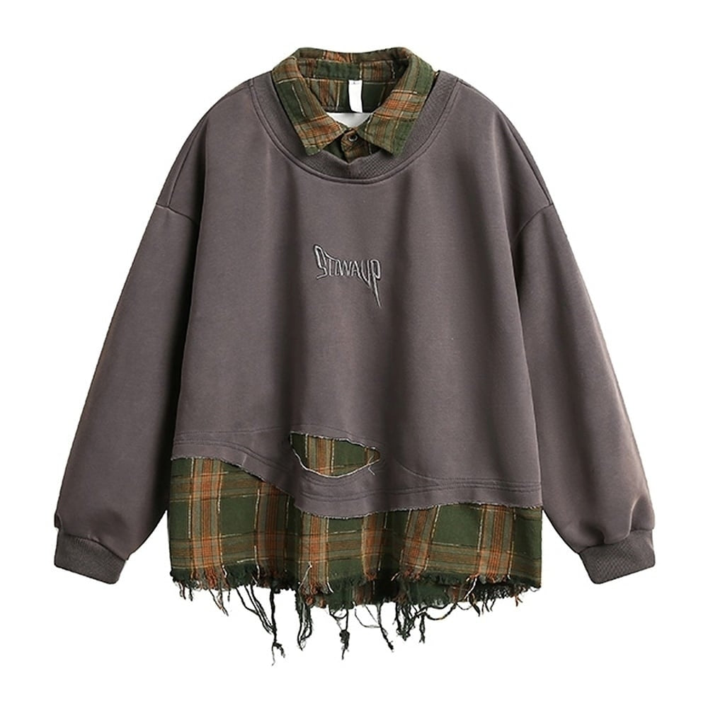 Faux layered damage tops HL2422