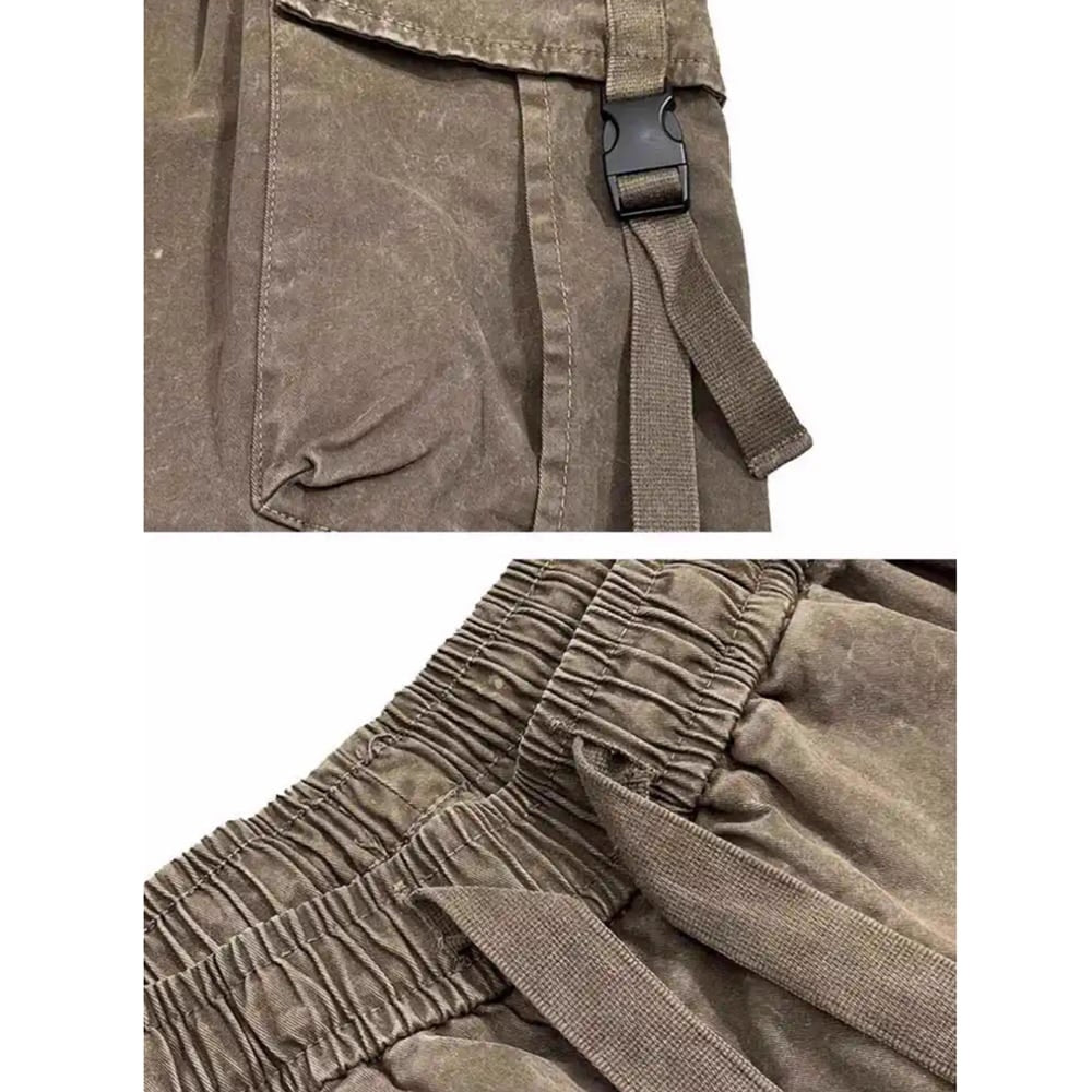 Multi-pocket loose pants HL2436